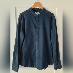 Topman Band Collar Shirt